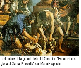 Particolare della grande tela del Guercino 