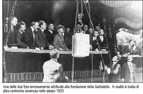 Una delle due foto erroneamente attribuite alla fondazione della Garbatella . In realtà si tratta di altra cerimonia avvenuta nello stesso 1920