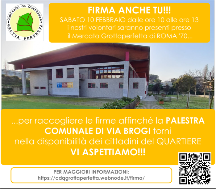 raccolta firme palestra via brogi, 2