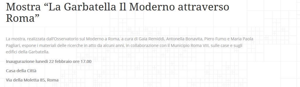 Il moderno attraverso Roma